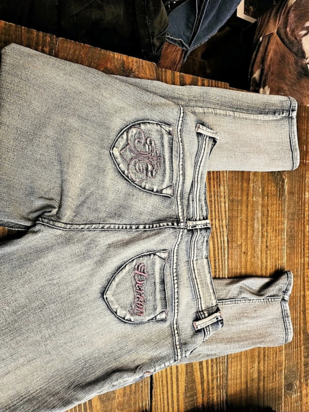 Vintage Y2K House of Deréon Pink Embroidered Jeans Size 16W Beyoncé McBling